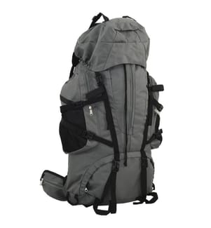 Sac à dos de randonnée gris 60 L tissu oxford
