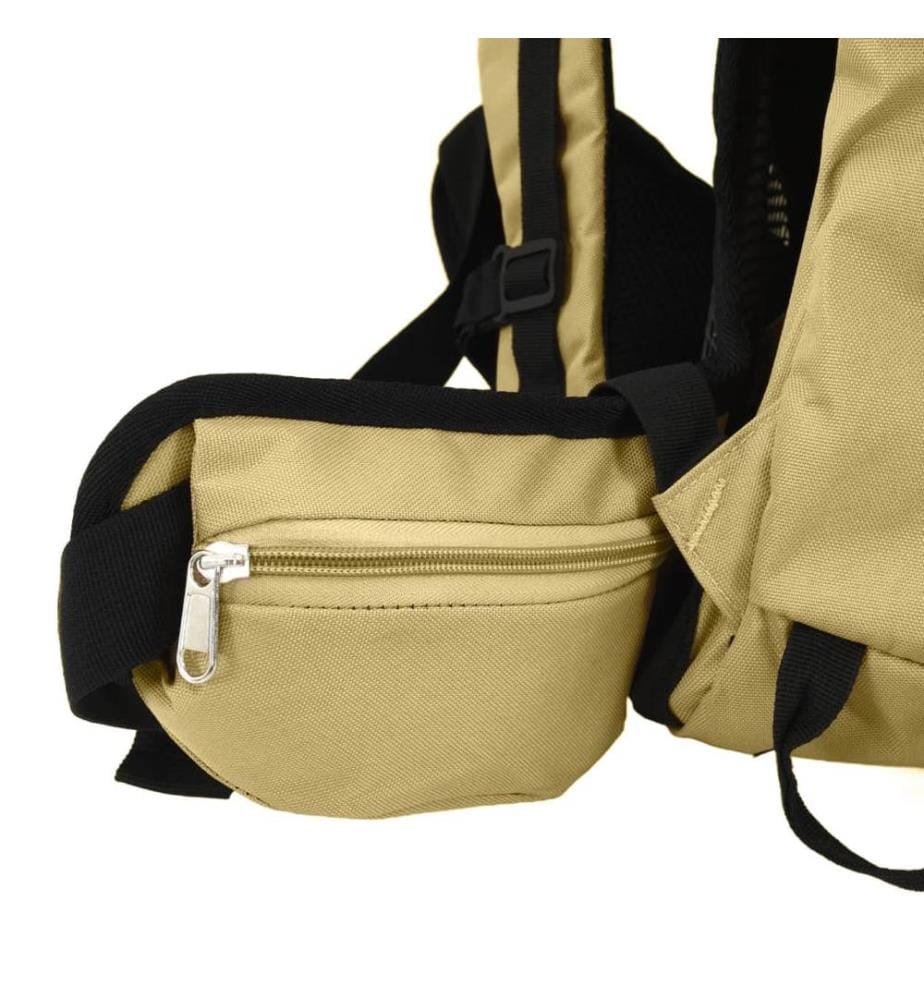 Sac à dos de randonnée kaki 60 L tissu oxford