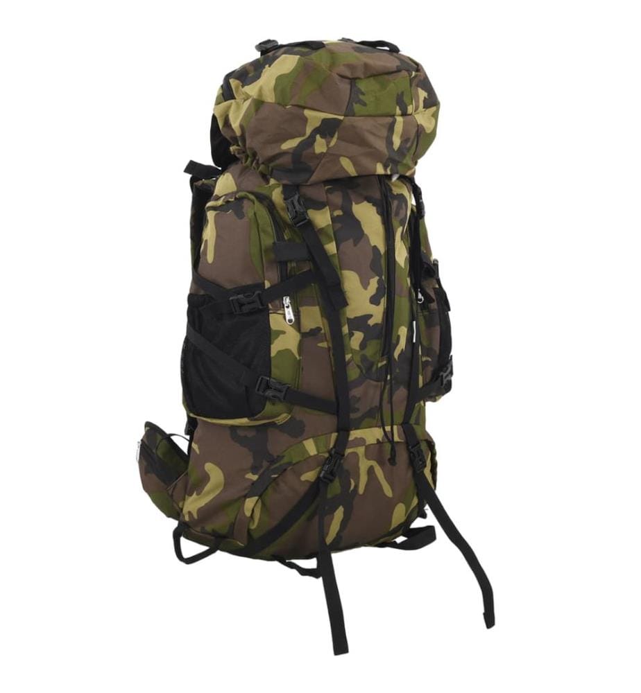 Sac à dos de randonnée vert camouflage 80 L tissu oxford