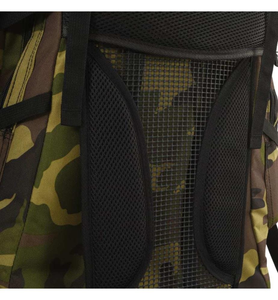 Sac à dos de randonnée vert camouflage 80 L tissu oxford