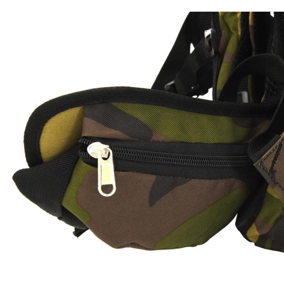 Sac à dos de randonnée vert camouflage 80 L tissu oxford