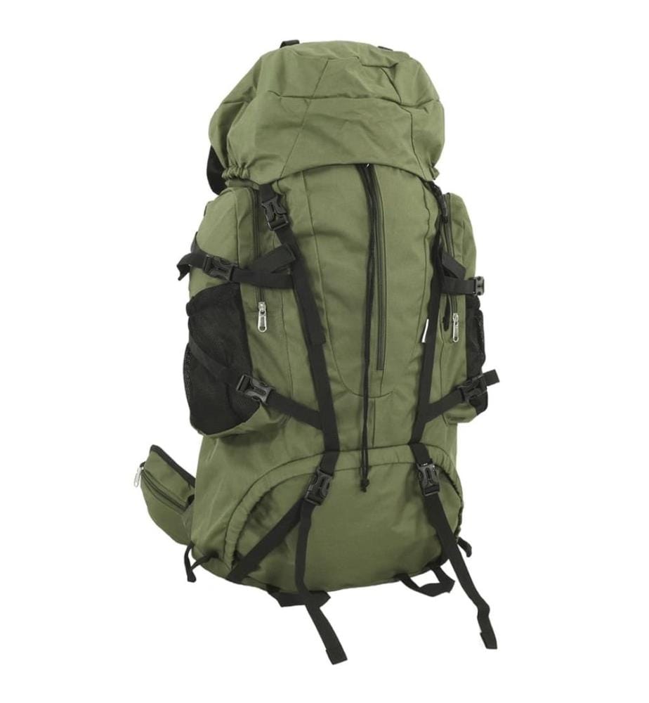 Sac à dos de randonnée vert armée 80 L tissu oxford