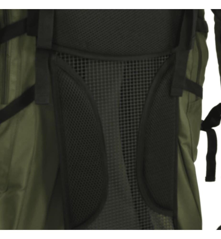 Sac à dos de randonnée vert armée 100 L tissu oxford