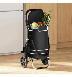 Einkaufswagen Schwarz 36,5 x 46,5 x 100,5 cm Oxford-stoff