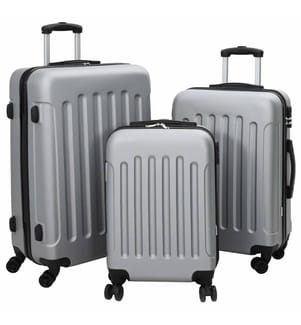 Koffer mit Schloss 3 pcs Silber 50 x 31 x 78 cm ABS Kunststoff