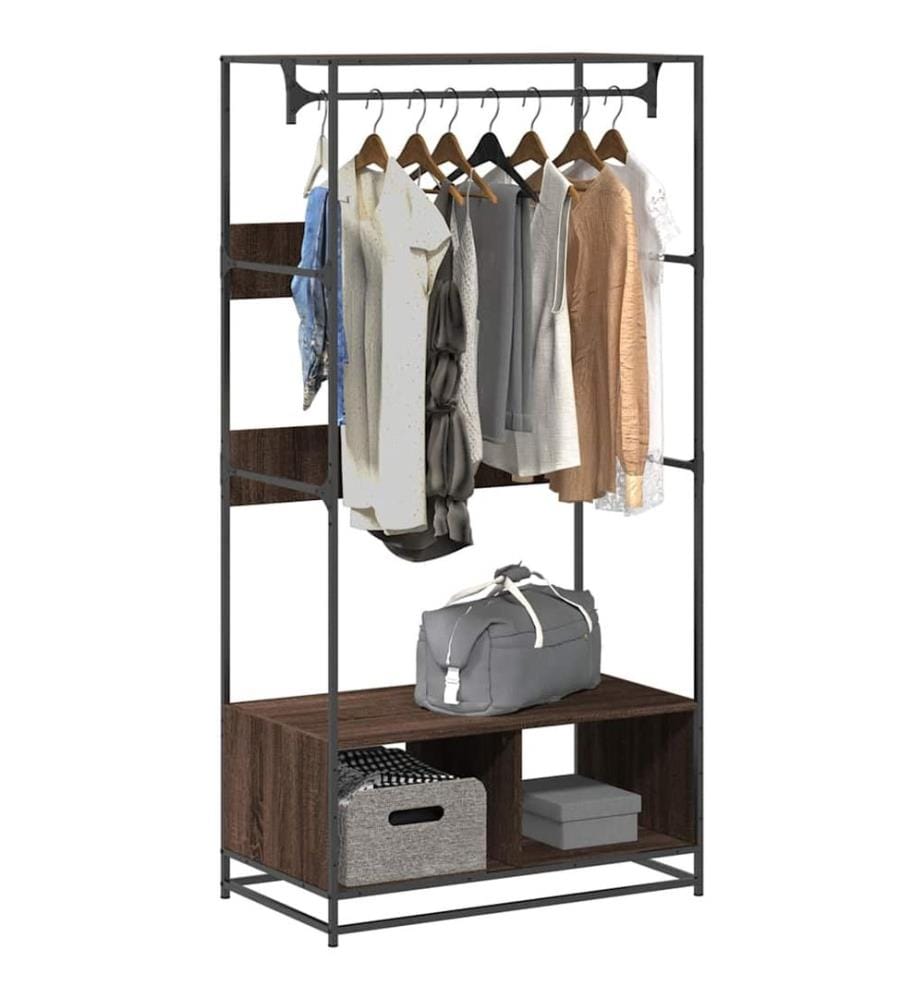 Kleiderständer Braun Eichen-Optik 90x50x180 cm Holzwerkstoff