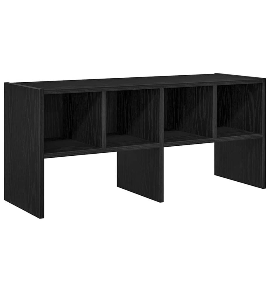 Schuhregal Stapelbar Schwarz Eichen-Optik 89,5x30x40 cm