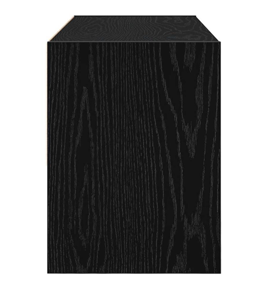 Schuhregal Stapelbar Schwarz Eichen-Optik 89,5x30x40 cm