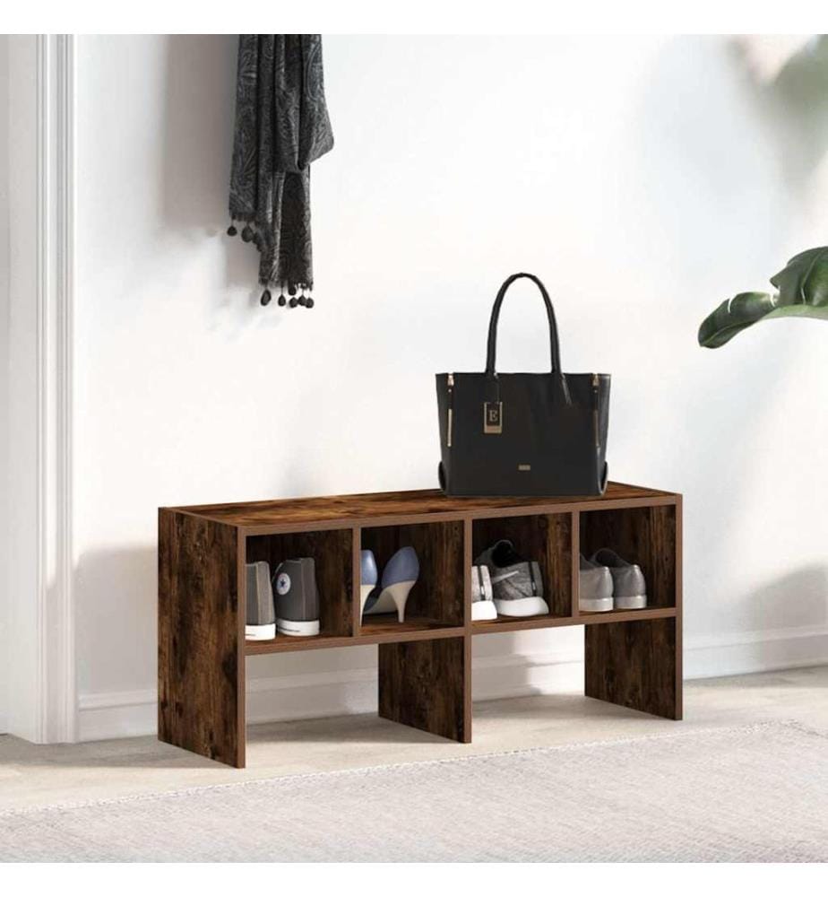 Schuhregal Stapelbar Räuchereiche 89,5x30x40 cm