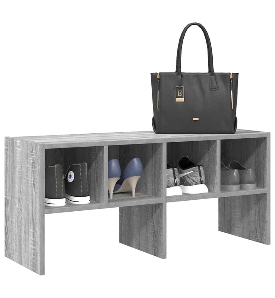 Schuhregal Stapelbar Grau Sonoma 89,5x30x40 cm