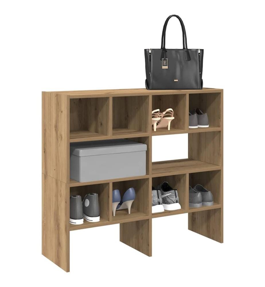 Schuhregale 2 Stk. Stapelbar Artisan-Eiche 89,5x30x40 cm