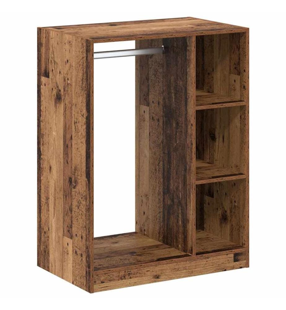 Kleiderschrank mit Regal mit Speicher Altholz 77 x 48 x 102 cm