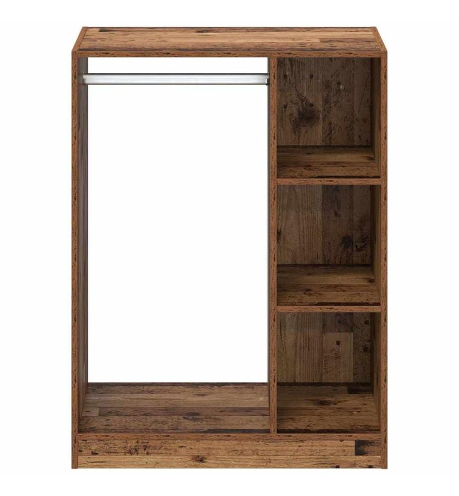 Kleiderschrank mit Regal mit Speicher Altholz 77 x 48 x 102 cm