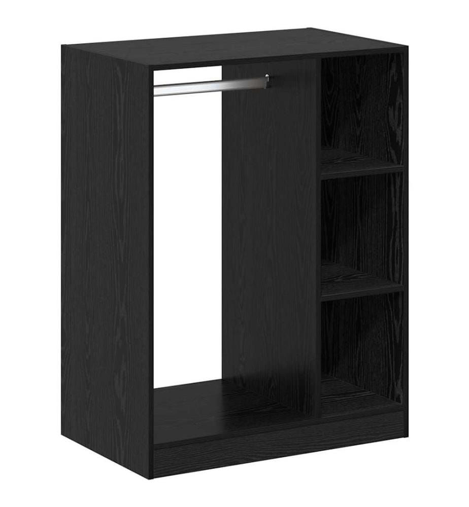 Kleiderschrank mit Regal Schwarz Eichen-Optik 77 x 48 x 102 cm