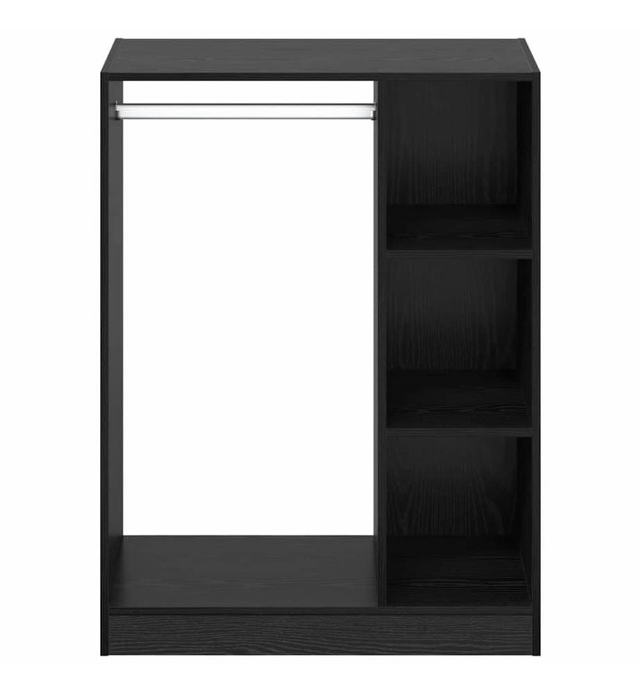 Kleiderschrank mit Regal Schwarz Eichen-Optik 77 x 48 x 102 cm