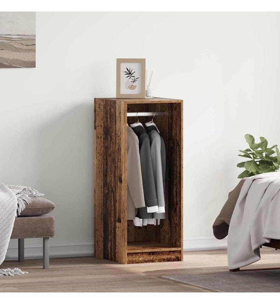 Kleiderschrank mit Regal mit Speicher Altholz 41 x 48 x 102 cm