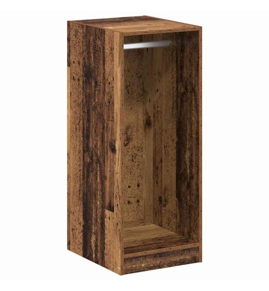 Kleiderschrank mit Regal mit Speicher Altholz 41 x 48 x 102 cm