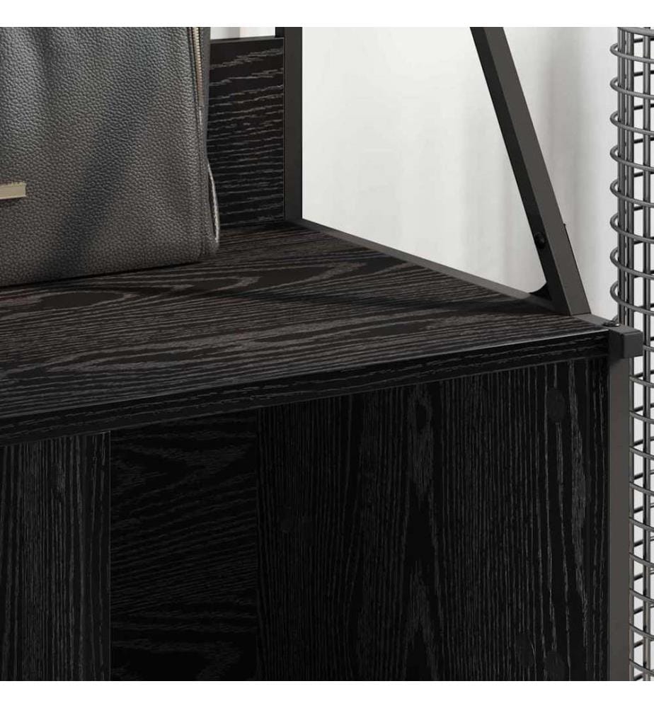 Kleiderständer mit Regal Schwarz Eichen-Optik 100 x 41 x 184 cm