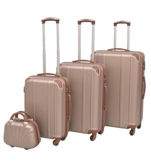 Vierteiliges Hartschalen-Trolley-Set Champagner