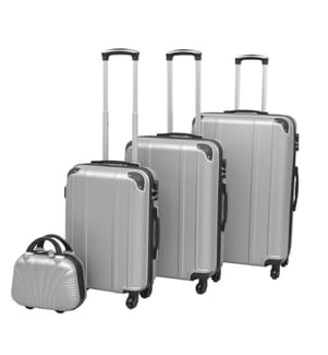 Vierteiliges Hartschalen-Trolley-Set Silber