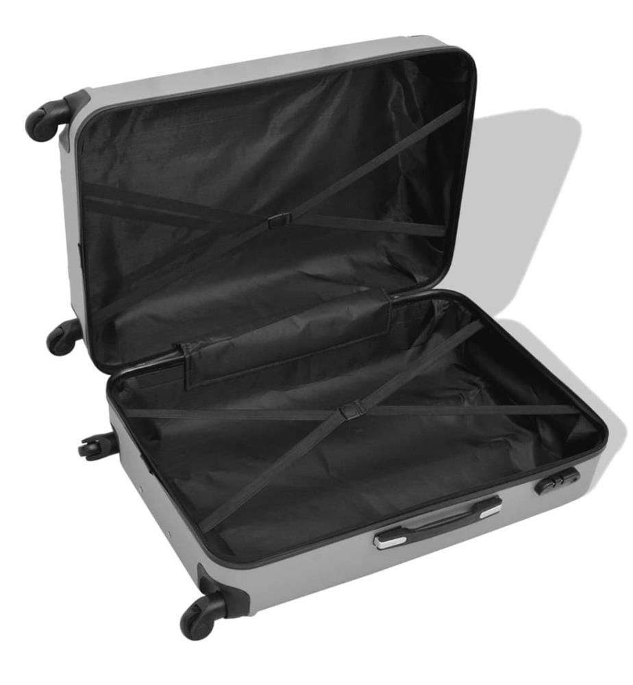 Vierteiliges Hartschalen-Trolley-Set Silber