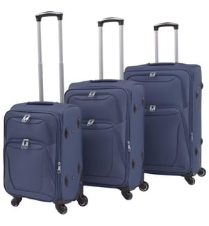 3-tlg. Weichgepäck Trolley-Set Marineblau
