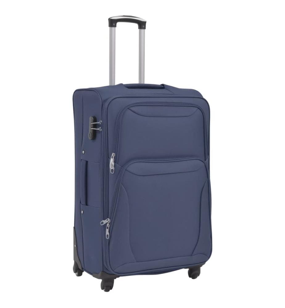 3-tlg. Weichgepäck Trolley-Set Marineblau