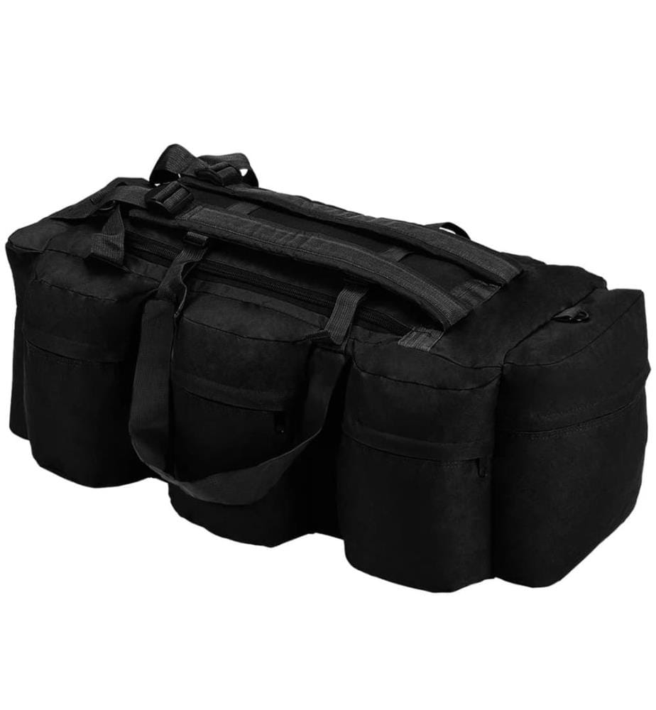 3-in-1 Seesack Armee-Stil 45 L Schwarz