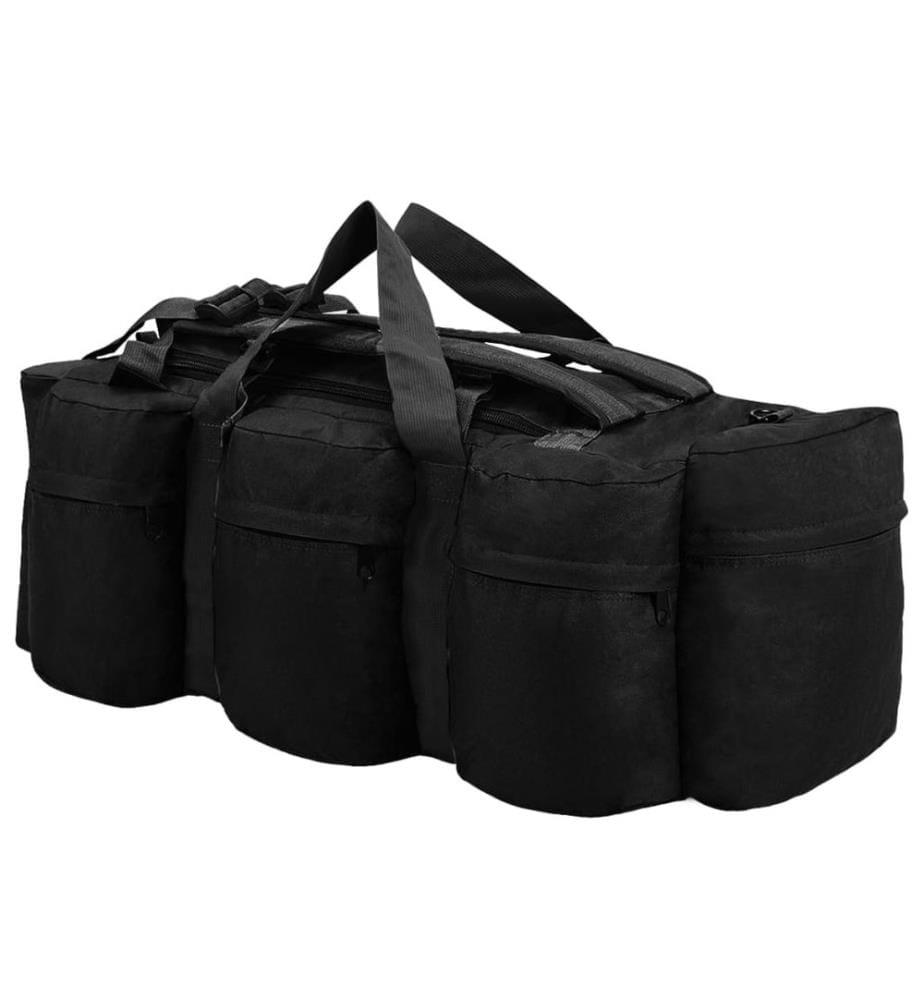 3-in-1 Seesack Armee-Stil 45 L Schwarz