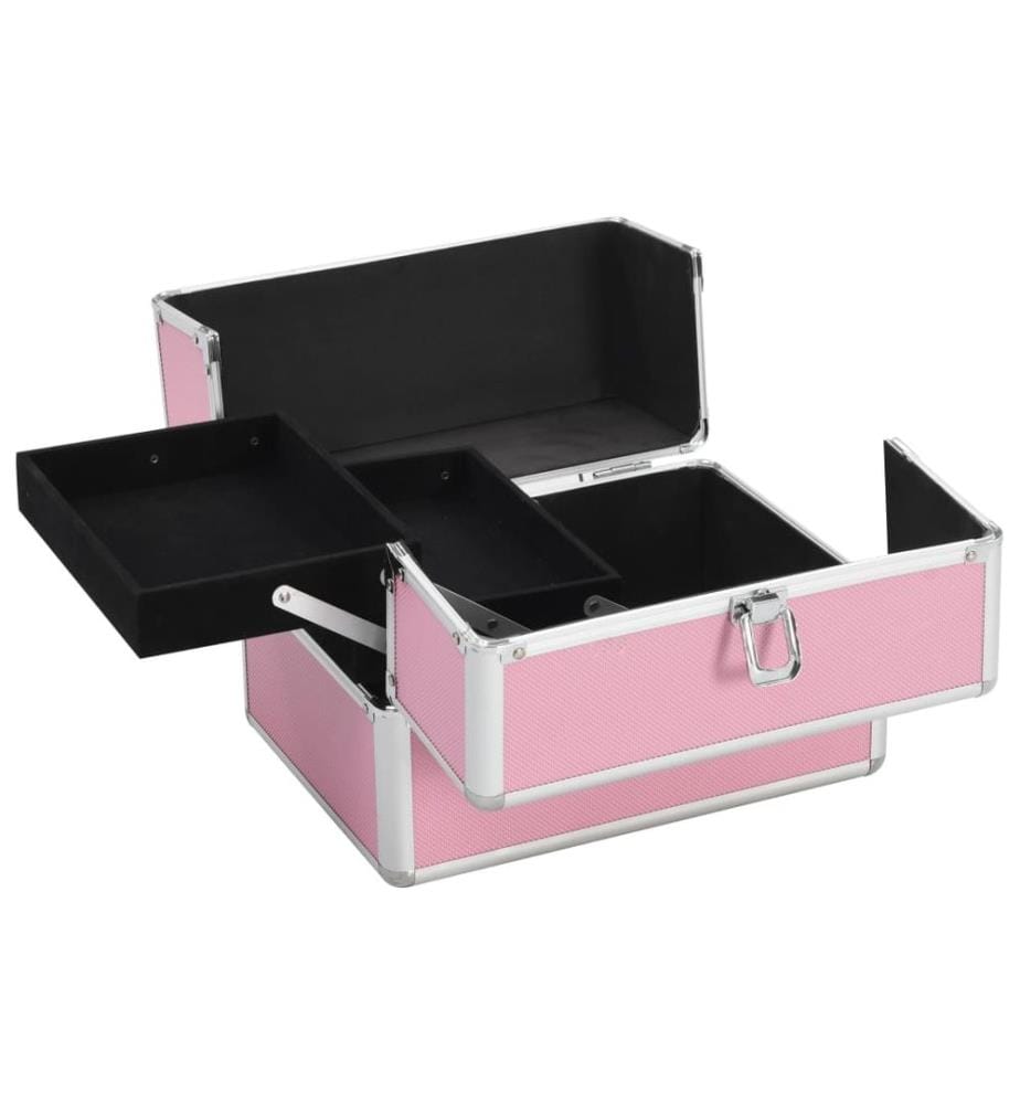 Mallette à maquillage 22x30x21 cm Rose Aluminium