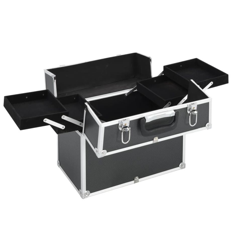 Mallette à maquillage 38x23x34 cm noir aluminium
