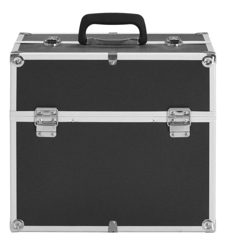 Mallette à maquillage 38x23x34 cm noir aluminium