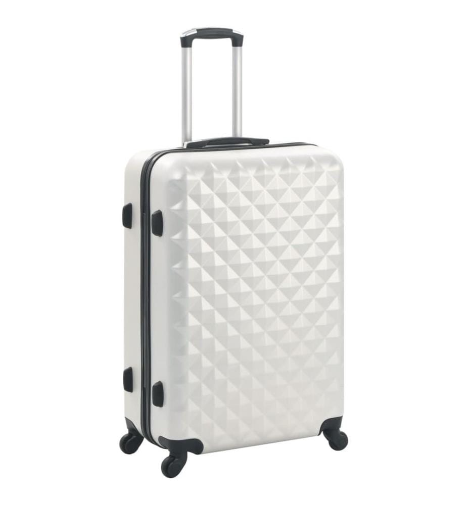 Valise rigide 3 pcs Argenté brillant ABS