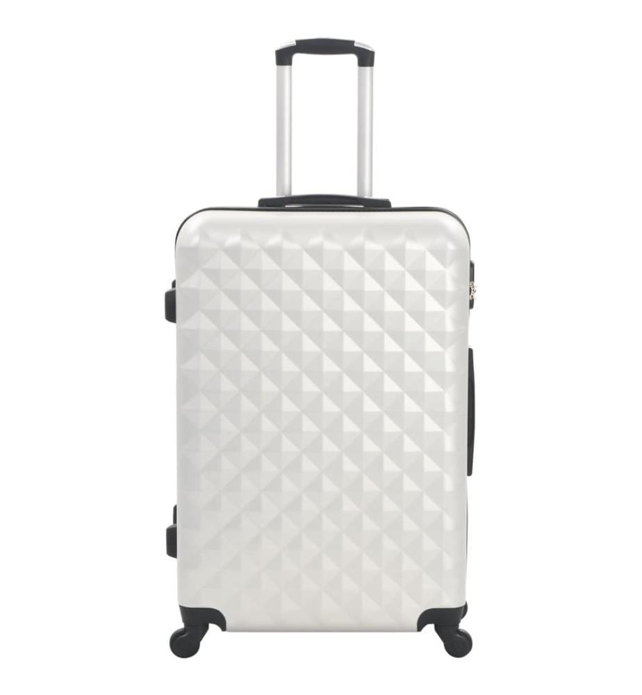 Valise rigide 3 pcs Argenté brillant ABS