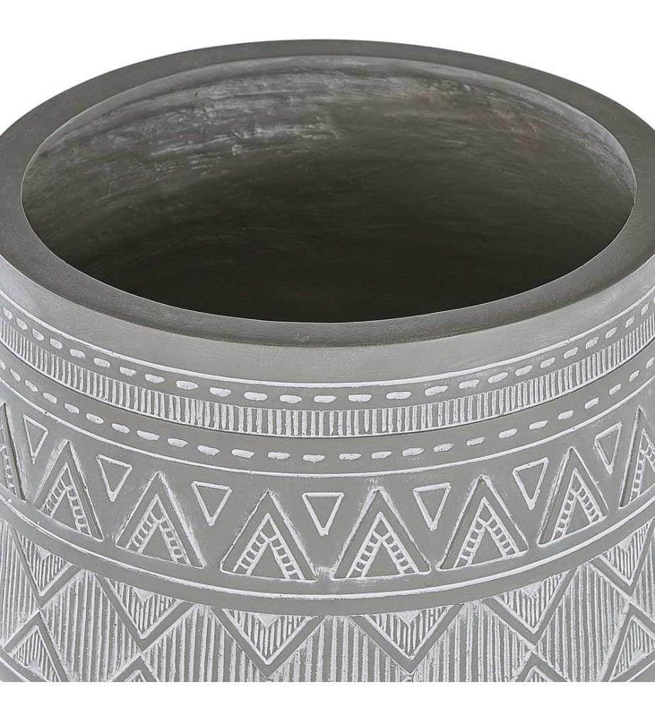 Cache-pot sur pied MALAKI 44 cm Gris clair