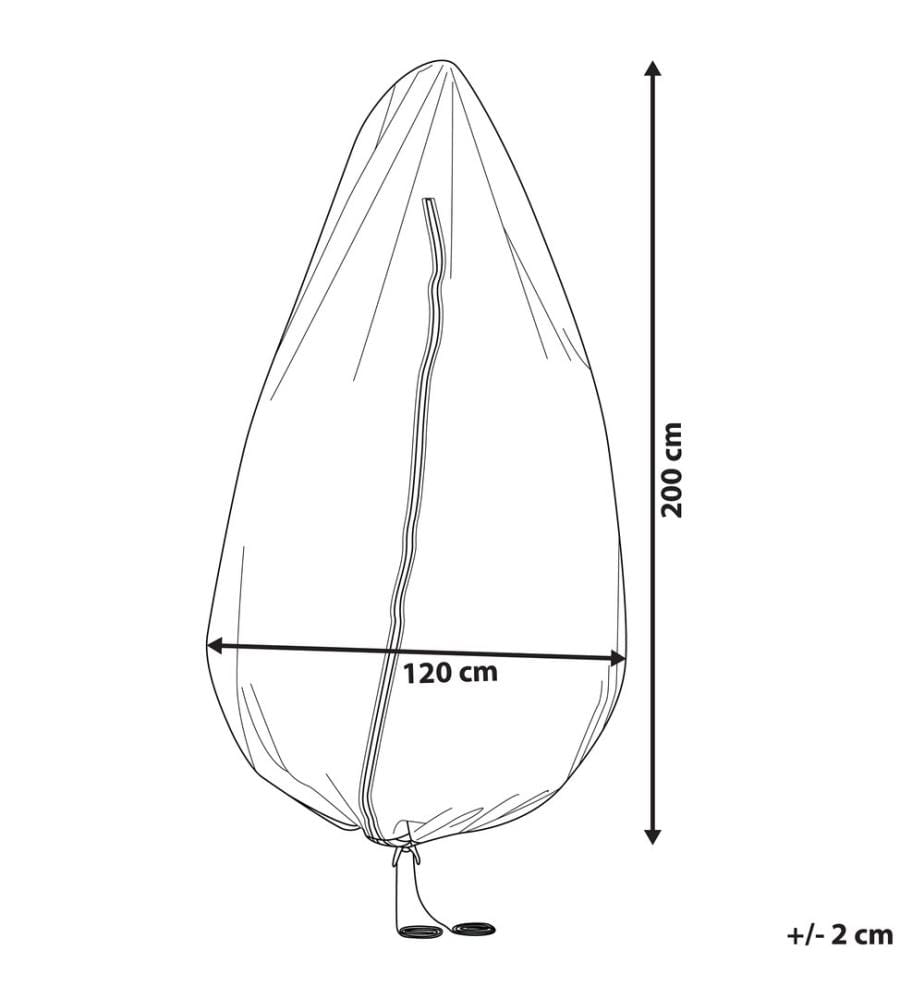 Bâche de protection CHUVA 200 cm 120 cm 120 cm Gris