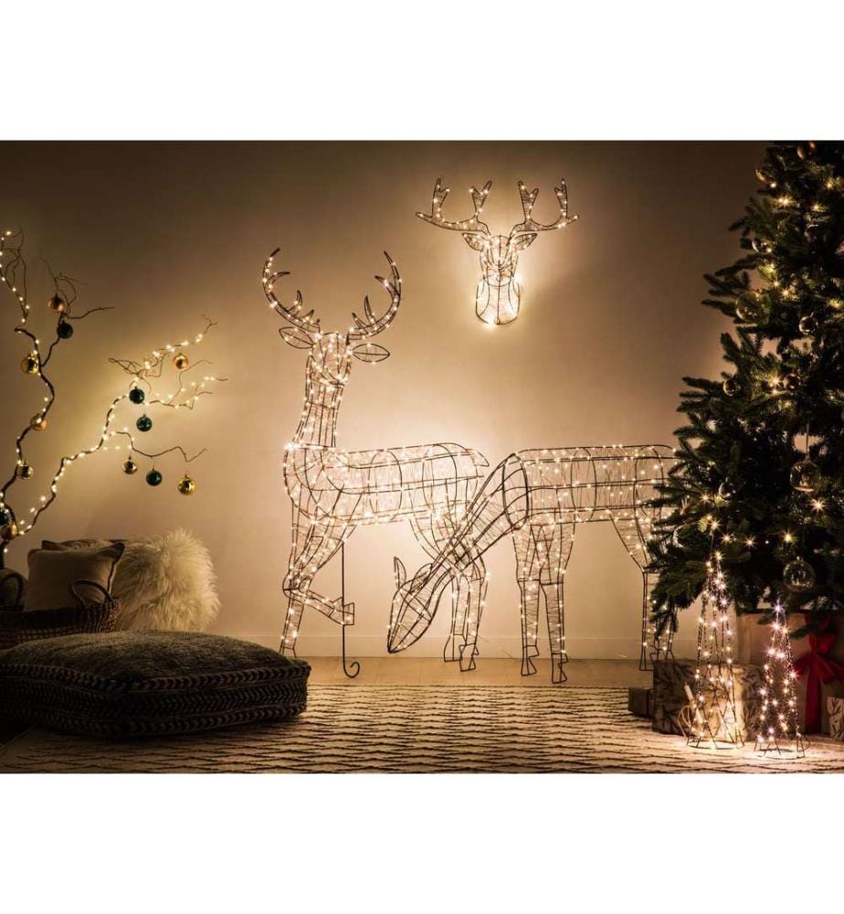 Décoration extérieure LED NARUSKA Renne 70 cm Noir