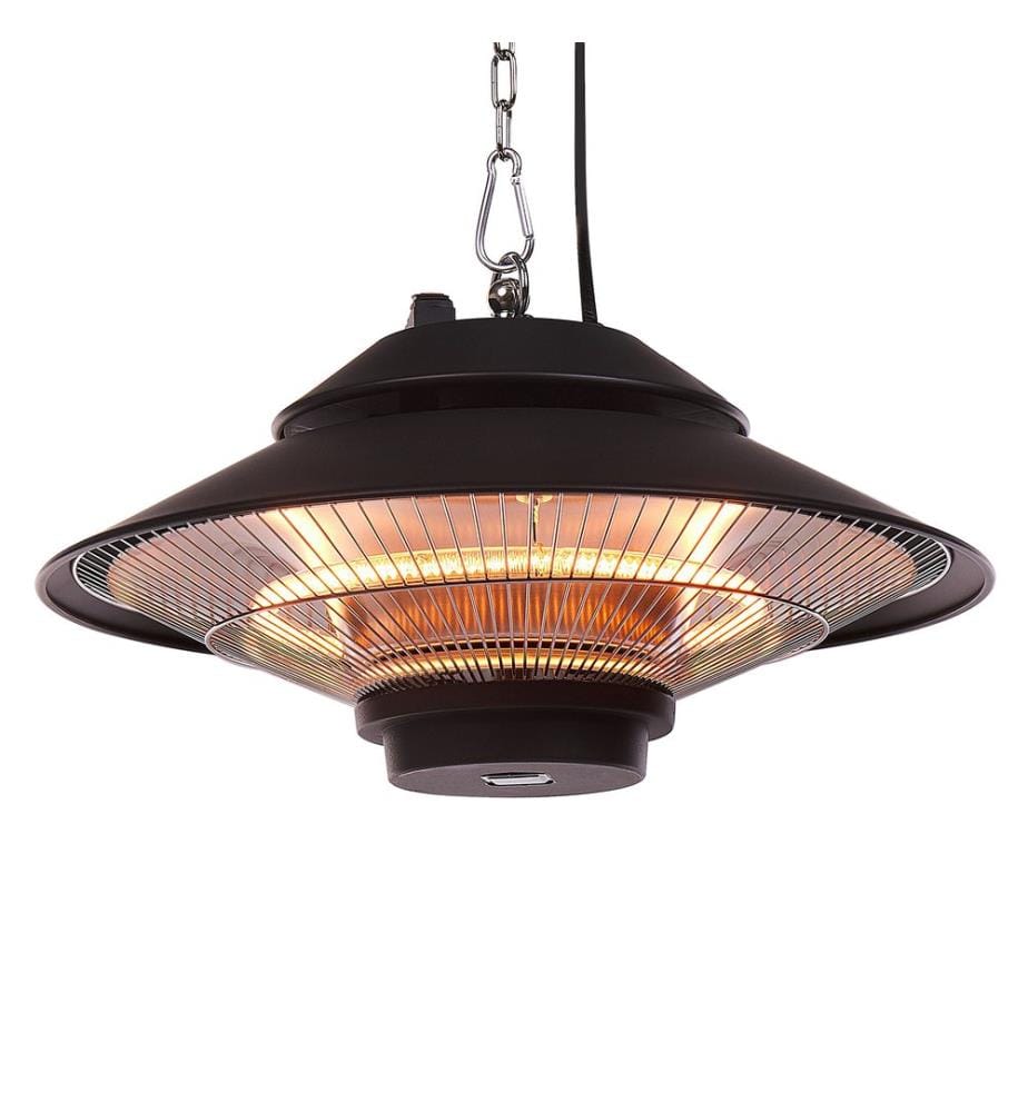 Chauffage de terrasse infrarouge suspendu MERAPI 1500 W Avec télécommande Noir