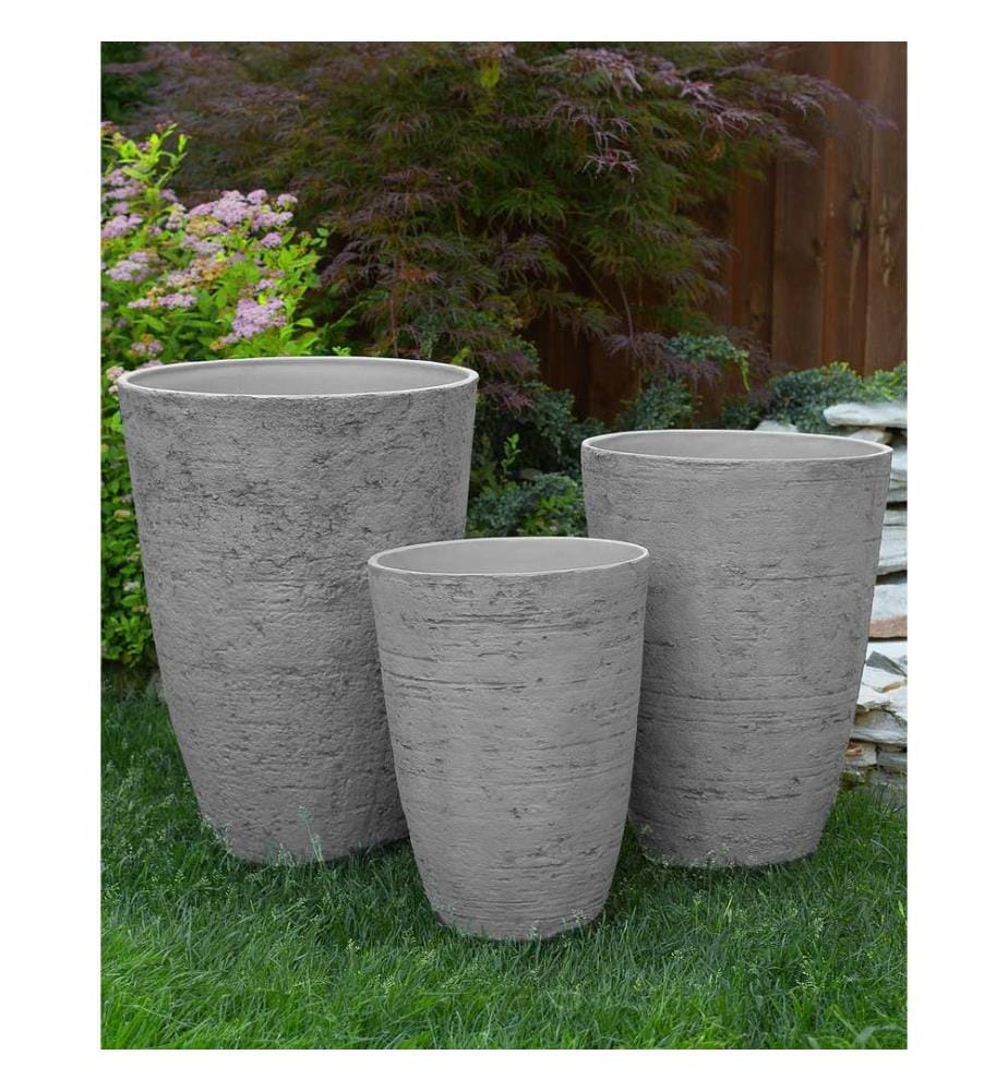 Set mit 2 Blumentöpfen CAMIA 51 cm Grau