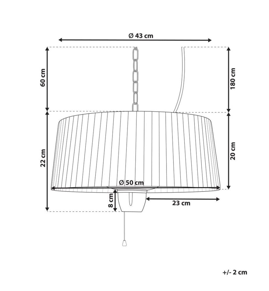 Chauffage de terrasse infrarouge suspendu ASCEA 1500 W Gris clair
