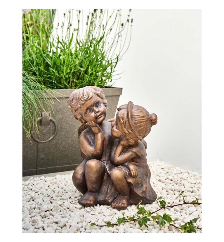 Gartenfigur DAMARO Kinder Braun