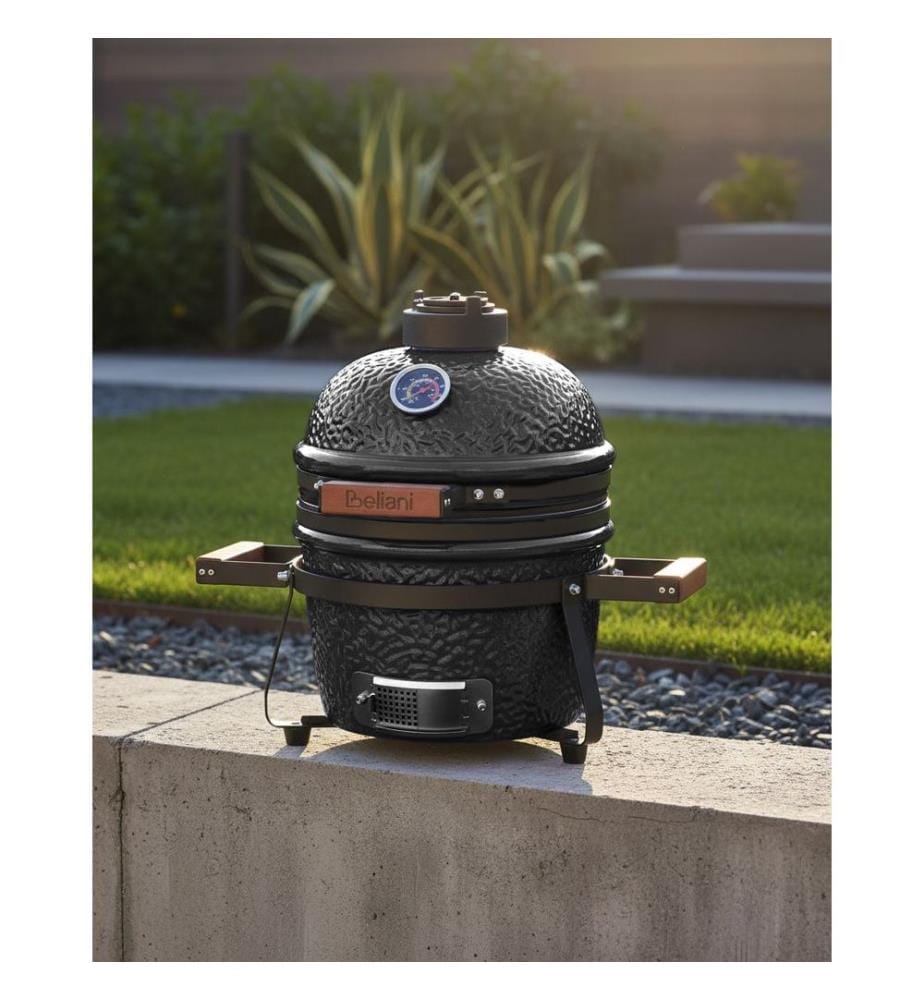 Mini barbecue au charbon de bois KAMADO Céramique Noir
