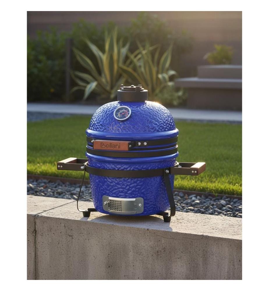 Mini barbecue a carbonella KAMADO Ceramica Blu