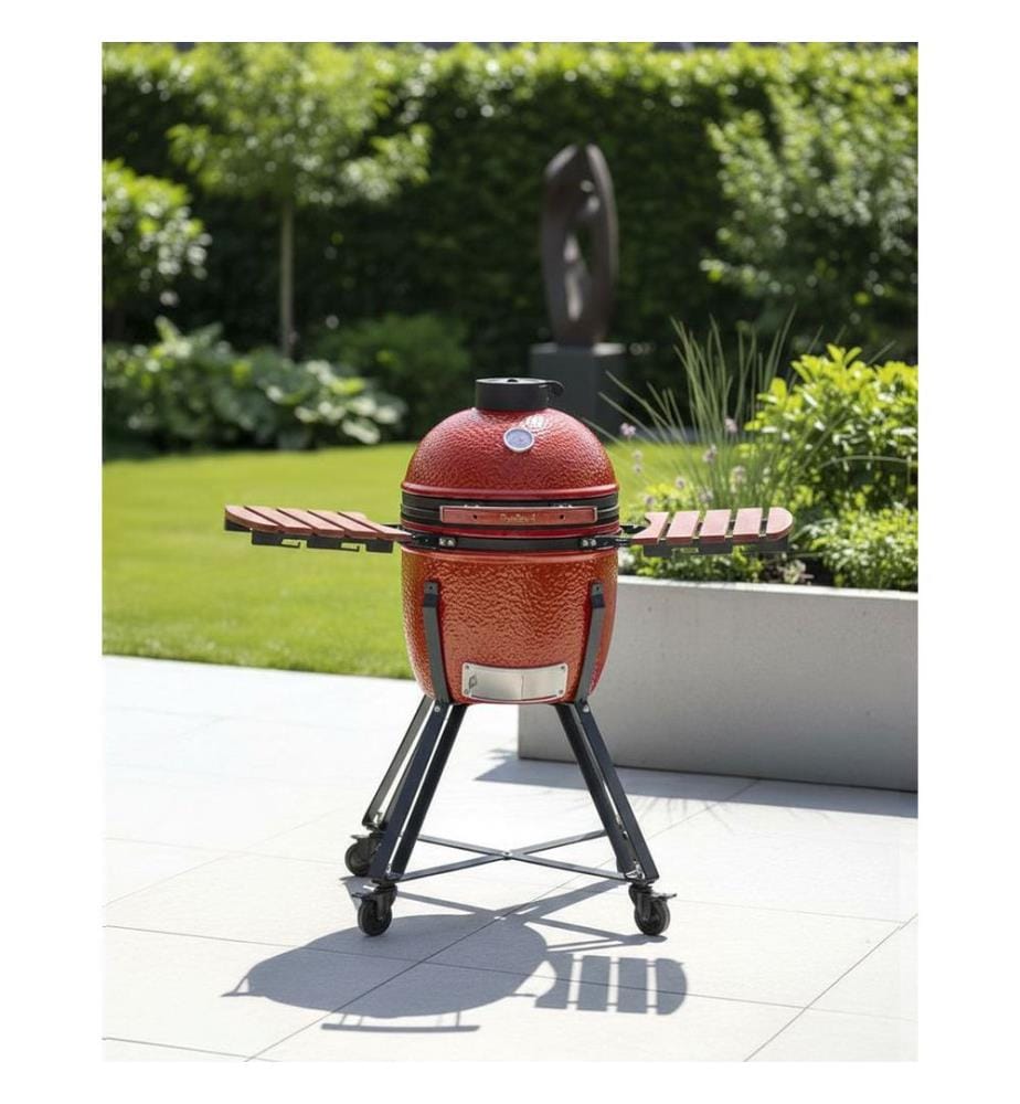 Gril à charbon de bois KAMADO Céramique Rouge