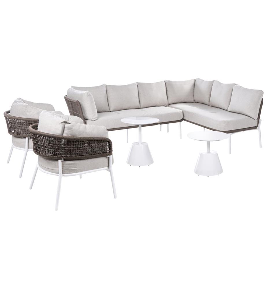 Gartensofa Set 7-Sitzer ROBELLA mit Tischen Beige