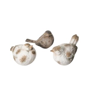 Gartenfigur 3er Set ANGHIARI Vogel Beige