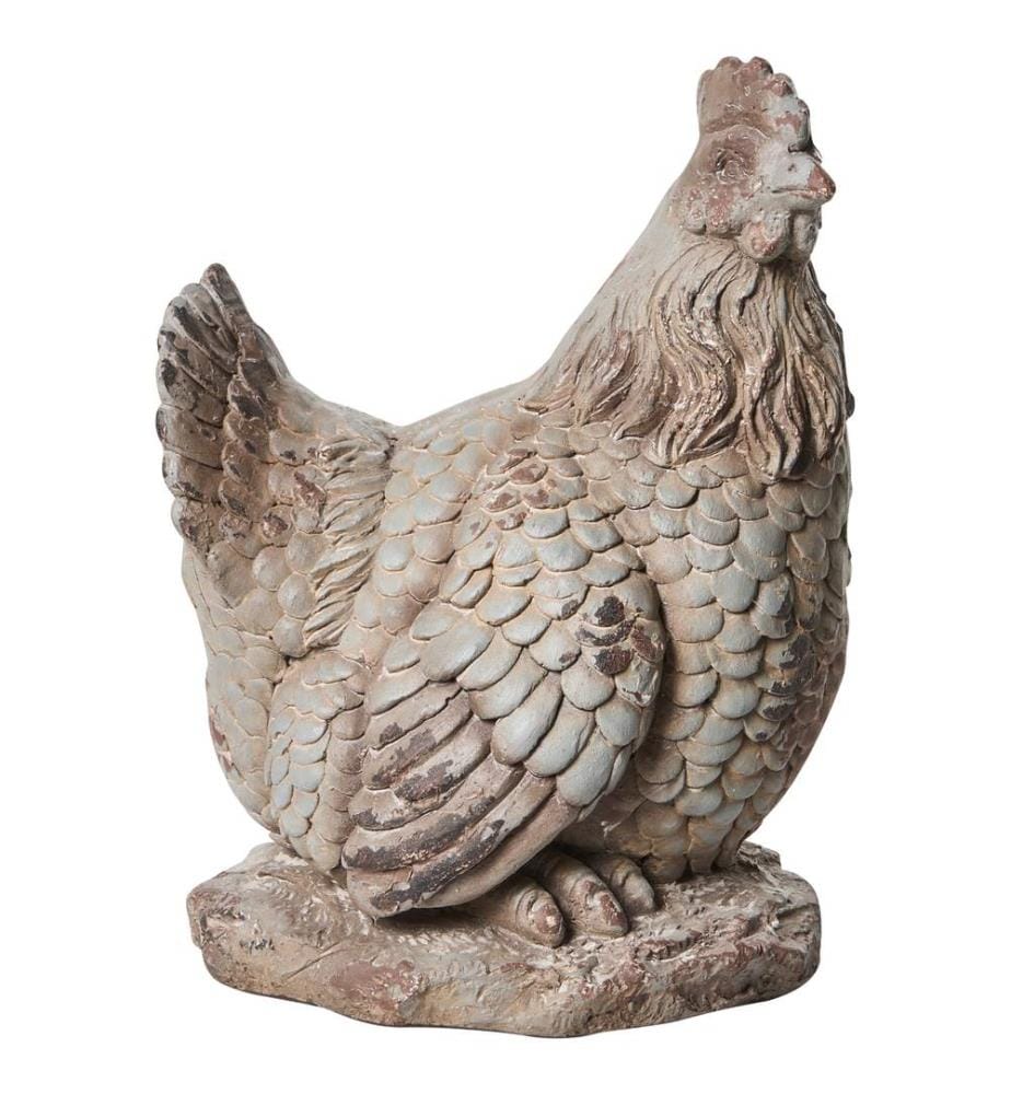 Gartenskulptur 2er Set SPECCHIA Huhn Beige