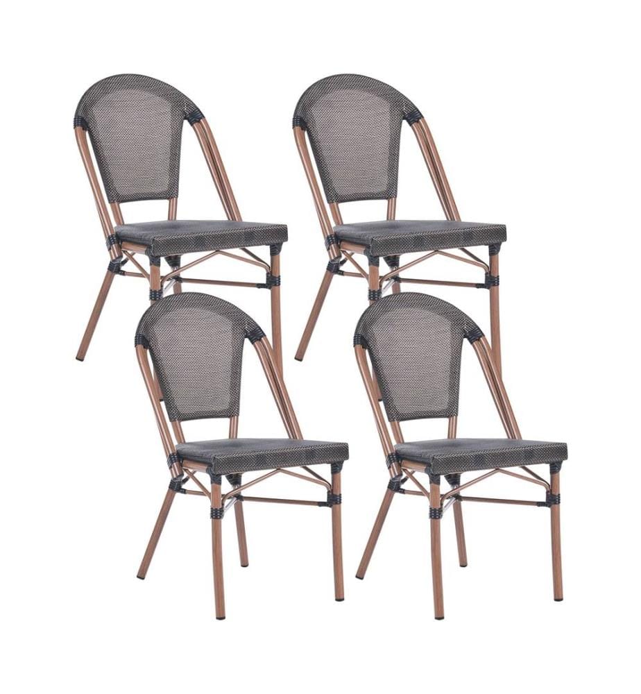 Set mit 4 Stühlen RIFREDDO Polyrattan Grau