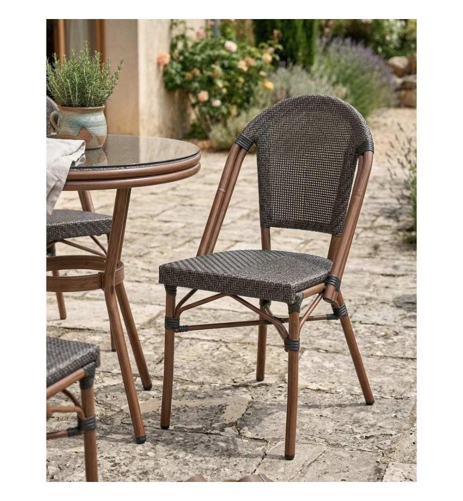 Set mit 4 Stühlen RIFREDDO Polyrattan Grau