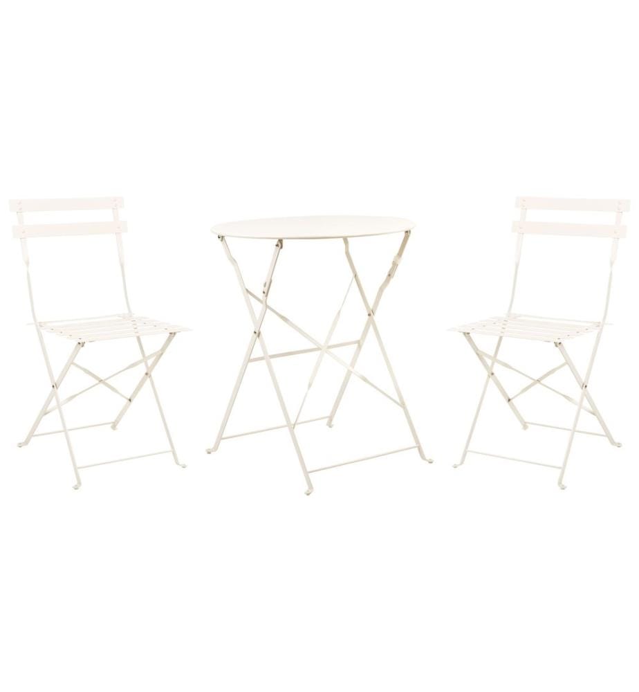 Ensemble bistrot FIORI Métal Blanc cassé